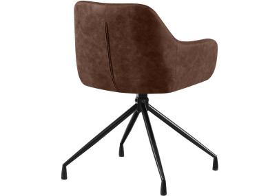 Ensemble de 2 chaises de salle à manger vintage Novanis marron foncé
