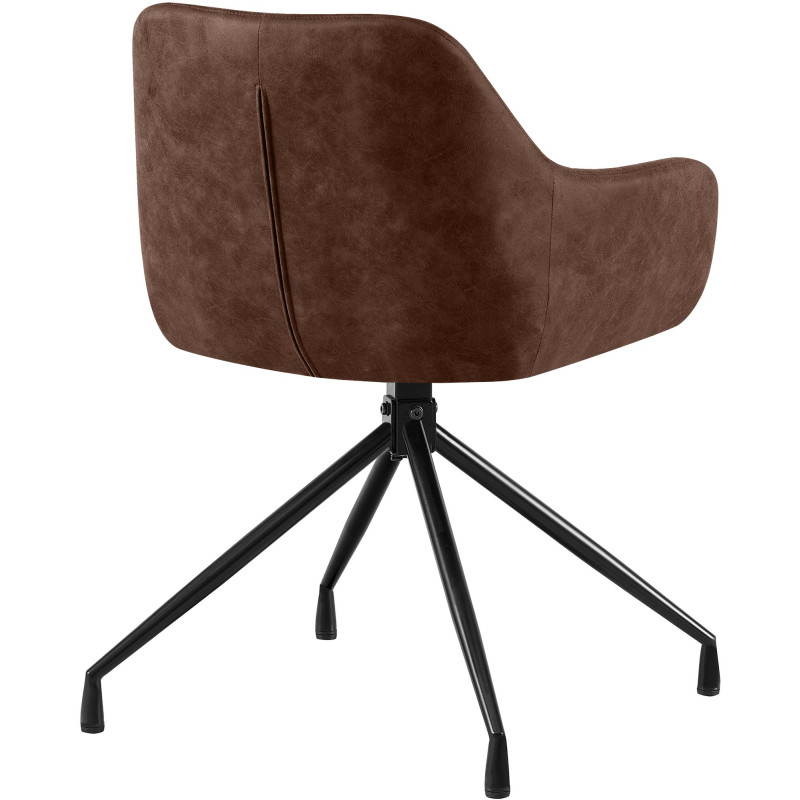 Ensemble de 2 chaises de salle à manger vintage Novanis marron foncé