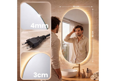 Miroir de salle de bain Barbora 60x90 cm