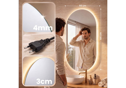 Miroir de salle de bain Barbora 60x100 cm