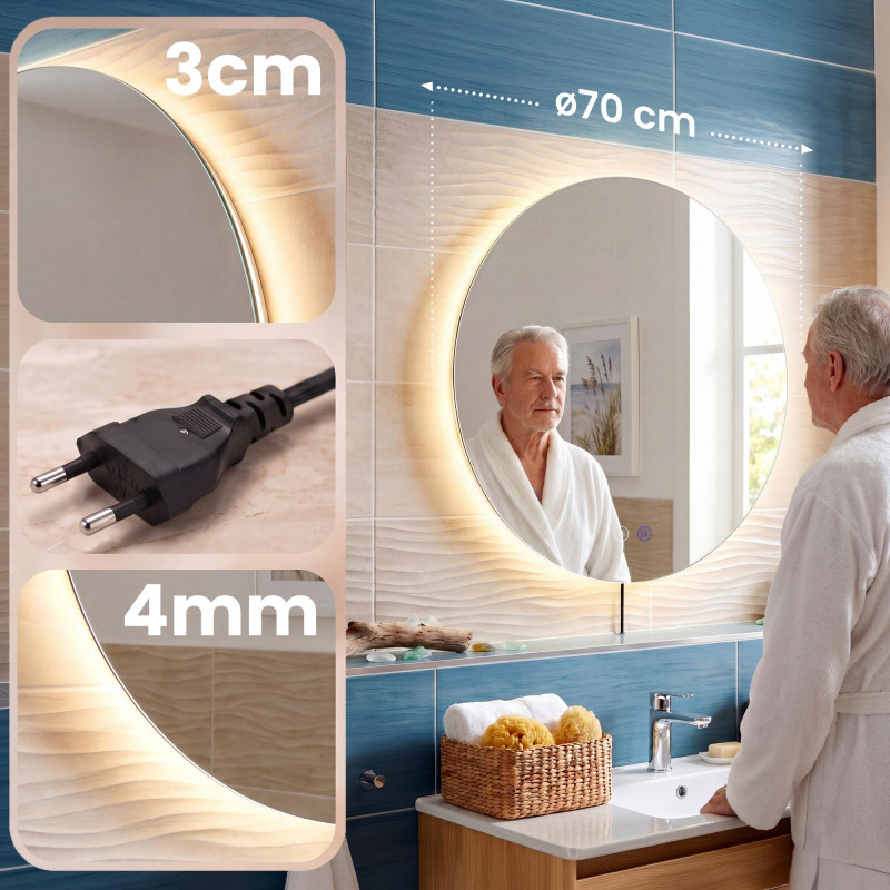 Espejo de baño Vendula 70 cm