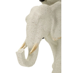Sculpture ethnique Femme africaine sur éléphant 29 x 13 x 29 cm