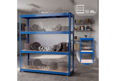 Étagère robuste 160x60x180 cm bleu