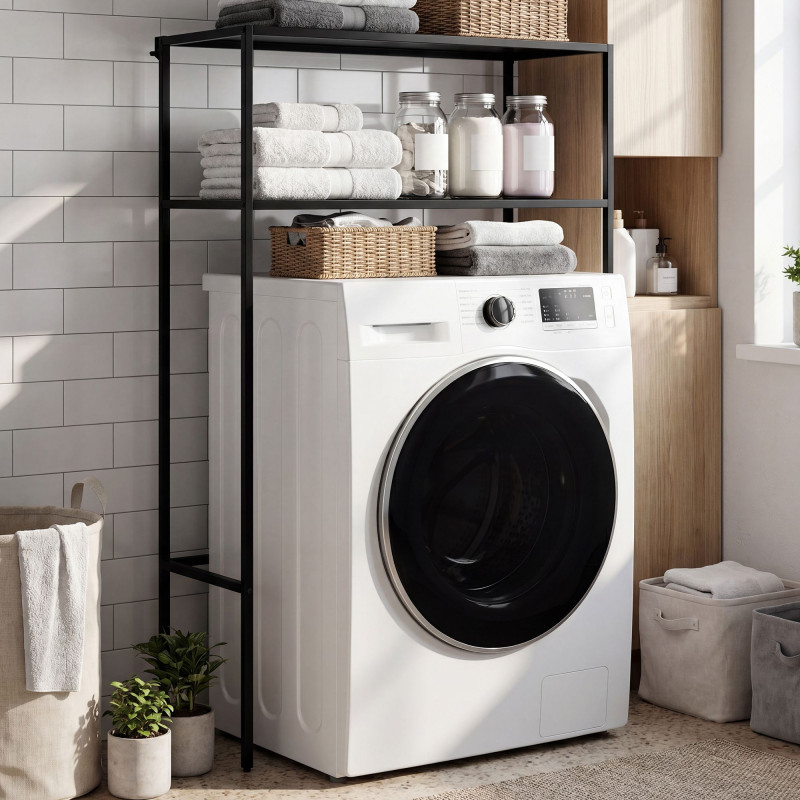Étagère pour machine à laver Kendal noir