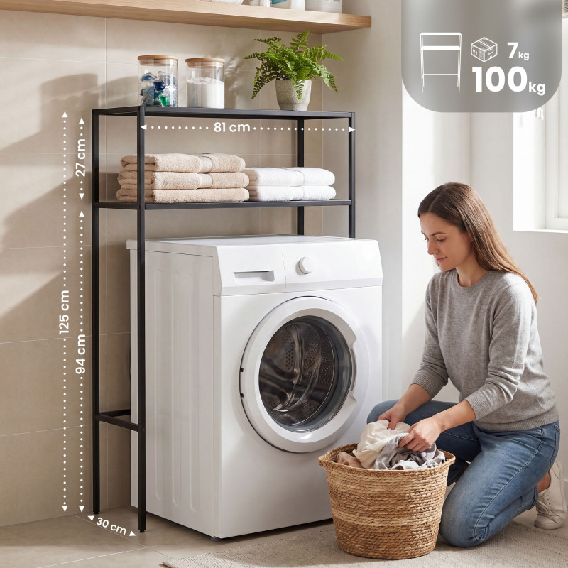 Étagère pour machine à laver Kendal noir