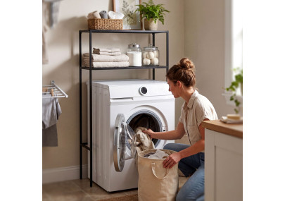 Étagère pour machine à laver Kendal noir