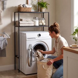 Étagère pour machine à laver Kendal noir