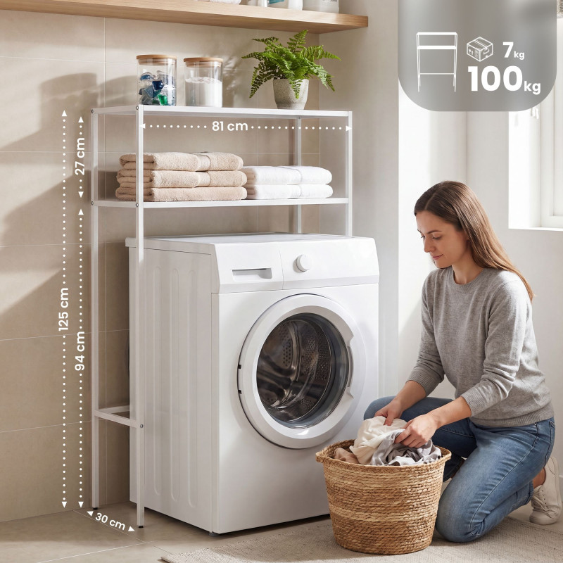 Étagère pour machine à laver Kendal blanc