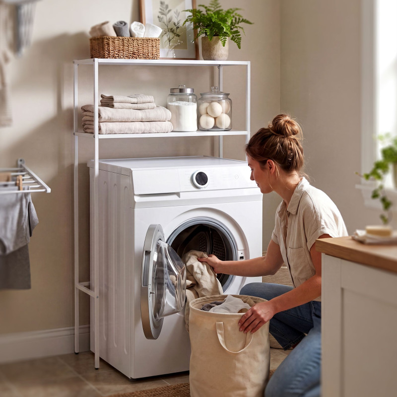 Étagère pour machine à laver Kendal blanc