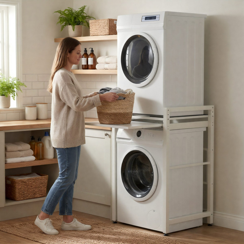 Étagère pour machine à laver Juri blanc