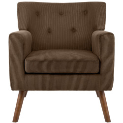 Fauteuil Kioni Cord, marron foncé