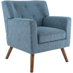 Fauteuil Kioni Cord, bleu