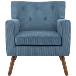 Fauteuil Kioni Cord, bleu