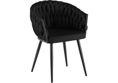 Chaise de salle à manger Molise en velours noir