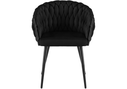 Chaise de salle à manger Molise en velours noir