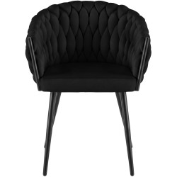 Chaise de salle à manger Molise en velours noir