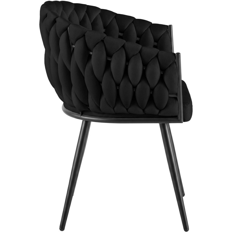 Chaise de salle à manger Molise en velours noir