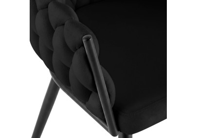 Chaise de salle à manger Molise en velours noir