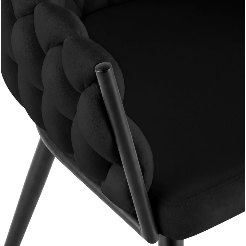 Chaise de salle à manger Molise en velours noir