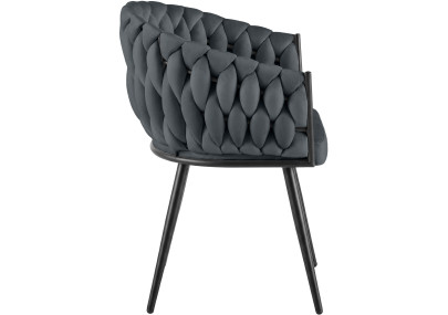 Chaise de salle à manger Molise en velours gris foncé