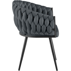 Chaise de salle à manger Molise en velours gris foncé