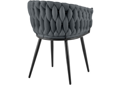 Silla de comedor Molise en terciopelo gris oscuro