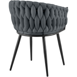 Silla de comedor Molise en terciopelo gris oscuro