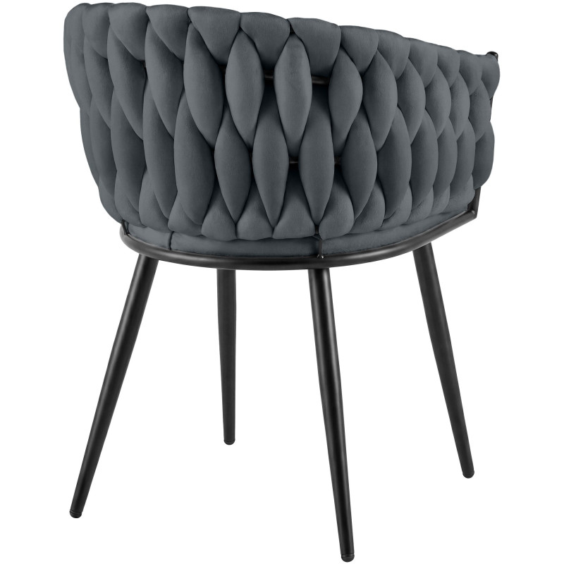 Chaise de salle à manger Molise en velours gris foncé