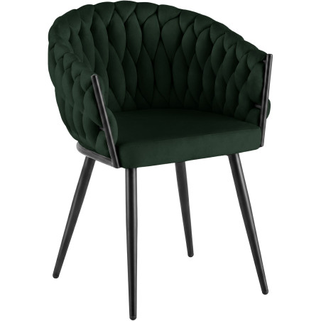Chaise de salle à manger Molise en velours vert