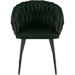 Chaise de salle à manger Molise en velours vert