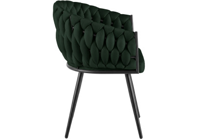 Chaise de salle à manger Molise en velours vert