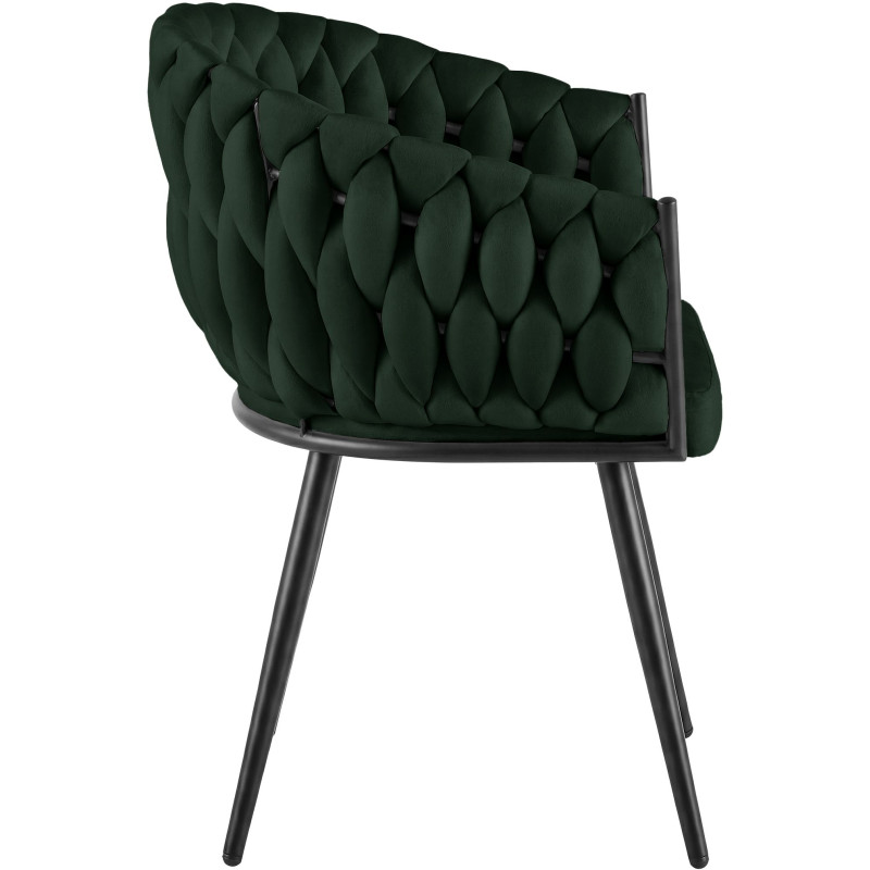 Chaise de salle à manger Molise en velours vert