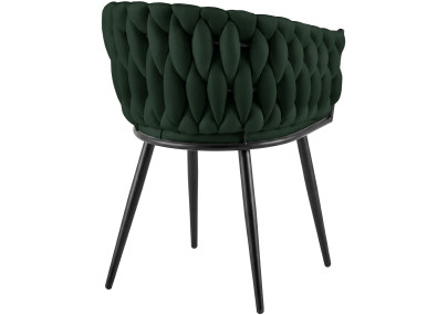 Chaise de salle à manger Molise en velours vert