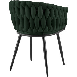 Chaise de salle à manger Molise en velours vert