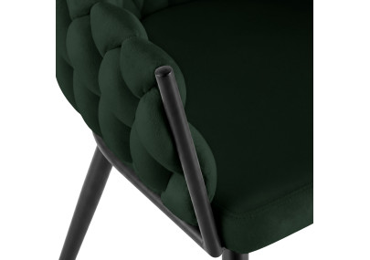 Chaise de salle à manger Molise en velours vert