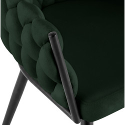 Chaise de salle à manger Molise en velours vert