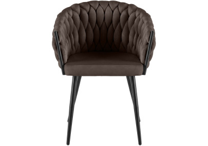 Chaise de salle à manger Molise en velours brun