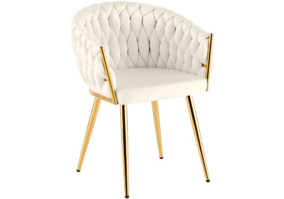 Chaise de salle à manger Molise, or crème
