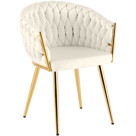 Chaise de salle à manger Molise, or crème