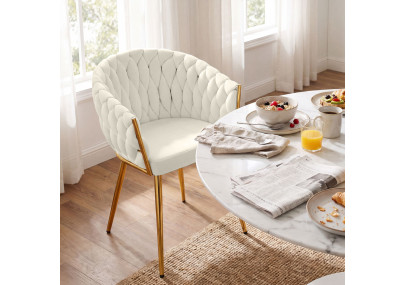 Cadeira de sala de jantar Molise, creme