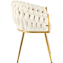 Chaise de salle à manger Molise, or crème