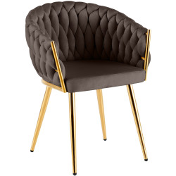 Chaise de salle à manger Molise, or brun