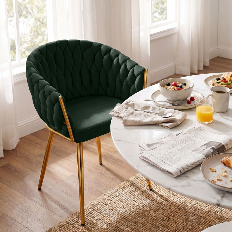 Chaise de salle à manger Molise, or vert
