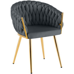 Chaise de salle à manger Molise, or gris foncé