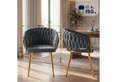 Silla de comedor Molise, gris oscuro