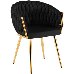 Chaise de salle à manger Molise, or noir
