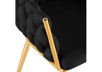 Chaise de salle à manger Molise, or noir