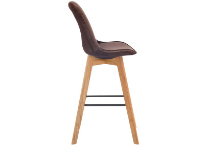 Tabouret de bar Metz en velours, marron naturel