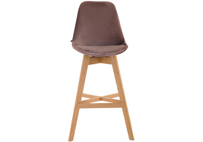 Sgabello da bar Cannes in velluto, marrone naturale