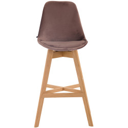 Sgabello da bar Cannes in velluto, marrone naturale